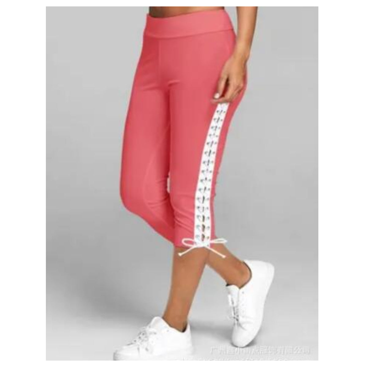 Women Pants Summer Streetwear Straight High Waist Pants pencil Women Bandage Lace up Bottom