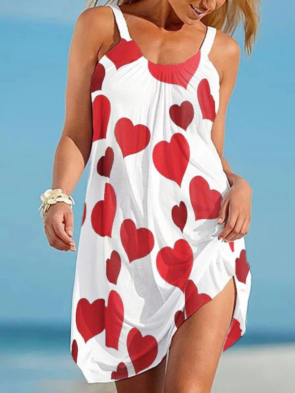 New Women Shape Floral Printed Summer Beach Dress